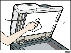 Illustration numérotée de l'ADF à numérisation recto verso en une seule passe