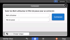 Illustration de l'écran du panneau de commande
