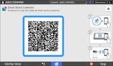 Illustration de l'écran du panneau de commande