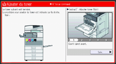 Illustration de l'écran du panneau de commande