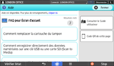 Écran du panneau de commande
