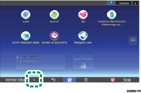 Illustration de l'écran du panneau de commande