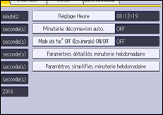 Illustration de l'écran du panneau de commande