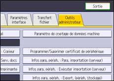 Illustration de l'écran du panneau de commande