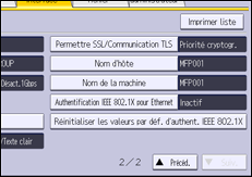 Illustration de l'écran du panneau de commande
