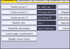 Illustration de l'écran du panneau de commande