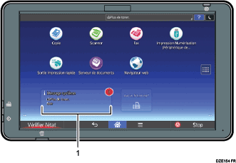 Illustration du panneau de commande avec numérotation