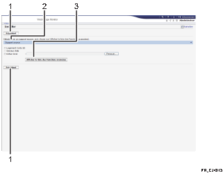 Illustration de l'écran du navigateur Web avec légende numérotée