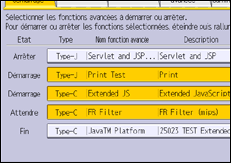 Illustration de l'écran du panneau de commande