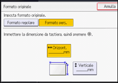 Illustrazione della schermata sul pannello di controllo