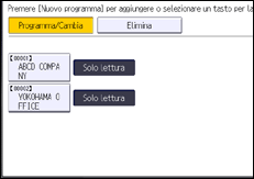 Illustrazione della schermata sul pannello di controllo