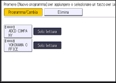 Illustrazione della schermata sul pannello di controllo