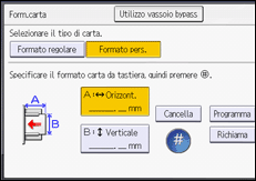 Illustrazione della schermata sul pannello di controllo