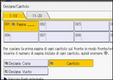 Illustrazione della schermata sul pannello di controllo