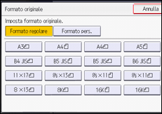 Illustrazione della schermata sul pannello di controllo