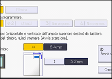 Illustrazione della schermata sul pannello di controllo