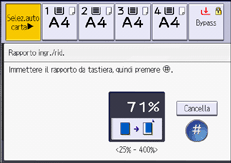 Illustrazione della schermata sul pannello di controllo