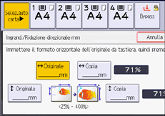 Illustrazione della schermata sul pannello di controllo