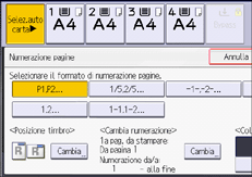 Illustrazione della schermata sul pannello di controllo