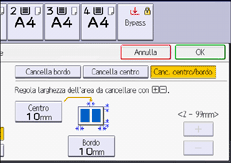 Illustrazione della schermata sul pannello di controllo