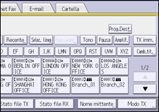 Illustrazione della schermata sul pannello di controllo