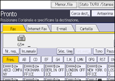 Illustrazione della schermata sul pannello di controllo