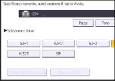 Illustrazione della schermata sul pannello di controllo