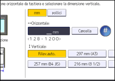 Illustrazione della schermata sul pannello di controllo