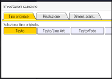 Illustrazione della schermata sul pannello di controllo