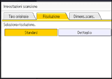 Illustrazione della schermata sul pannello di controllo