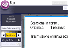 Illustrazione della schermata sul pannello di controllo