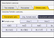 Illustrazione della schermata sul pannello di controllo