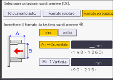 Illustrazione della schermata sul pannello di controllo