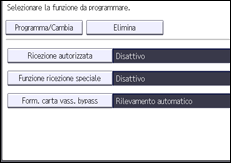 Illustrazione della schermata sul pannello di controllo