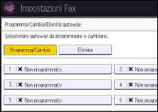 Illustrazione della schermata sul pannello di controllo