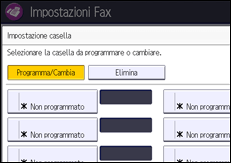 Illustrazione della schermata sul pannello di controllo