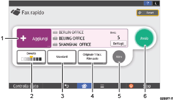 Illustrazione numerata pannello di controllo