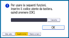 Illustrazione della schermata sul pannello di controllo