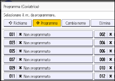 Illustrazione della schermata sul pannello di controllo