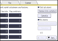 Illustrazione della schermata sul pannello di controllo