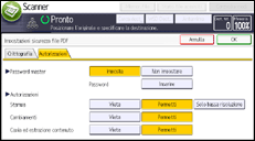 Illustrazione della schermata sul pannello di controllo