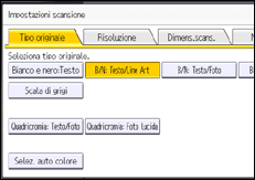 Illustrazione della schermata sul pannello di controllo