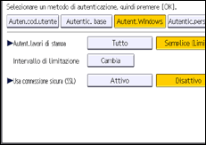 Illustrazione della schermata sul pannello di controllo