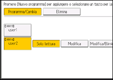 Illustrazione della schermata sul pannello di controllo