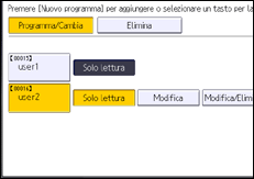 Illustrazione della schermata sul pannello di controllo