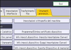 Illustrazione della schermata sul pannello di controllo