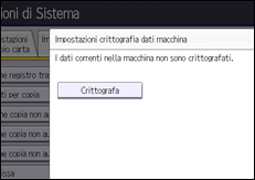 Illustrazione della schermata sul pannello di controllo