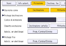 Illustrazione della schermata sul pannello di controllo