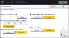 Illustrazione della schermata sul pannello di controllo