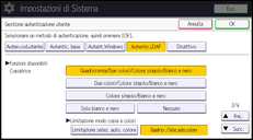 Illustrazione della schermata sul pannello di controllo